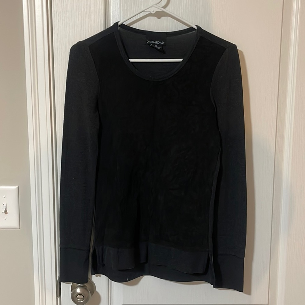 Crew neck - 100% leather front